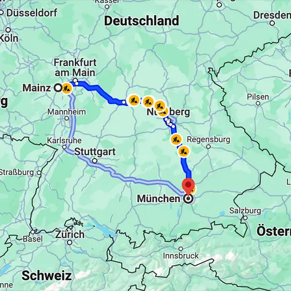 route mainz muenchen